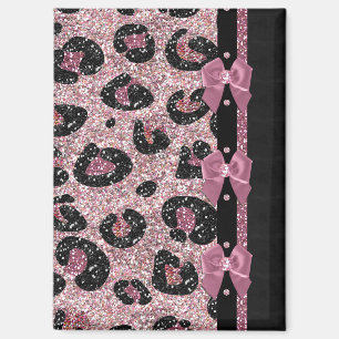 Aimant Nœuds en ruban imprimé léopard rose rockabilly RAB