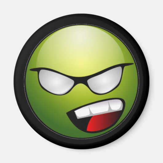 Aimant noir à visage vert (Devant)