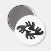 Aimant Noir Adinkra-peace brillant (Recto/Verso)