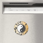 Aimant Noir avec bronze Yin & Yang avec des parchemins (In Situ (Lave-vaisselle))