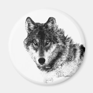 Aimant Noir Blanc Inspiration Wolf Eyes