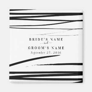 Aimant Noir blanc moderne Abstrait mariage Faveur
