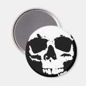 Aimant Noir & Blanc Pop Art Crâne Cool élégant (Recto/Verso)