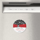 Aimant Noir, Blanc, Rouge Flammes de neige Mariage Faveur (In Situ (Lave-vaisselle))