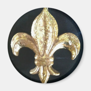 AIMANT NOIR DE GOLDEN FLEUR DE LIS ON