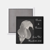 Aimant Noir et blanc Calla Lily (Recto/Verso)