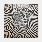 Aimant Noir et blanc Conception psychédélique (Devant)