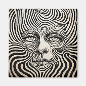 Aimant Noir et blanc Conception psychédélique (Devant)