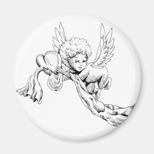 Aimant Noir et blanc Cute Angel