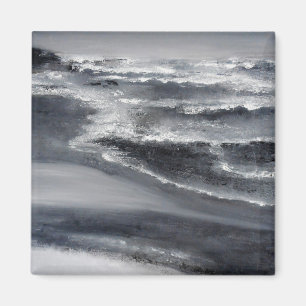 Aimant noir et blanc de carré de plage