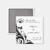 Aimant Noir et blanc Enregistrer l'aimant Mariage de date (Recto/Verso)