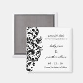 Aimant Noir et blanc Enregistrer l'aimant Mariage de date (Recto/Verso)