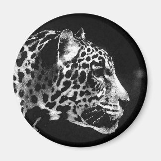Aimant Noir et blanc Jaguar Pop Art