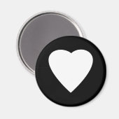 Aimant Noir et Blanc Love Heart Design. (Recto/Verso)