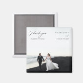 Aimant Noir et blanc Mariage moderne favorise le Merci (Recto/Verso)