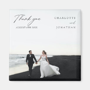 Aimant Noir et blanc Mariage moderne favorise le Merci