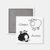 Aimant noir et blanc pour mouton propre (Recto/Verso)