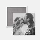 Aimant Noir et blanc simple Enregistrer l'aimant de date (Recto/Verso)