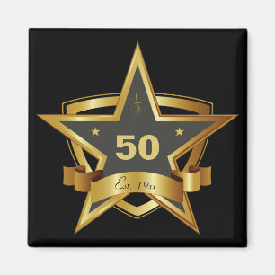 Aimant Noir et cinquantième étoile d'anniversaire d'or