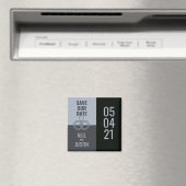 Aimant Noir & Gris Moderne Enregistrer La Date (In Situ (Lave-vaisselle))