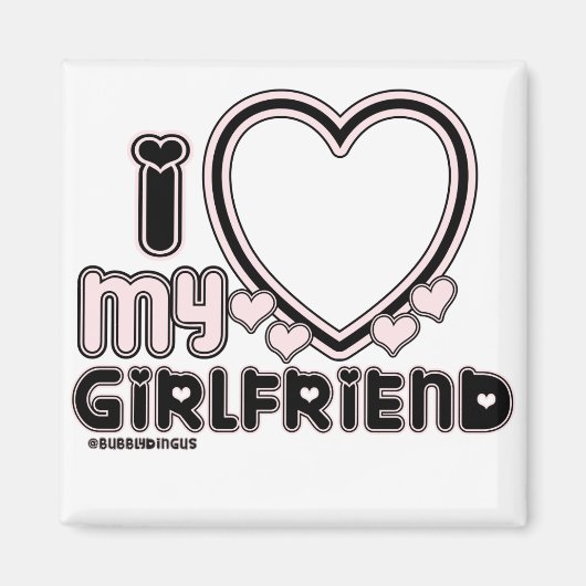 Aimant noir i luv 1 (Devant)