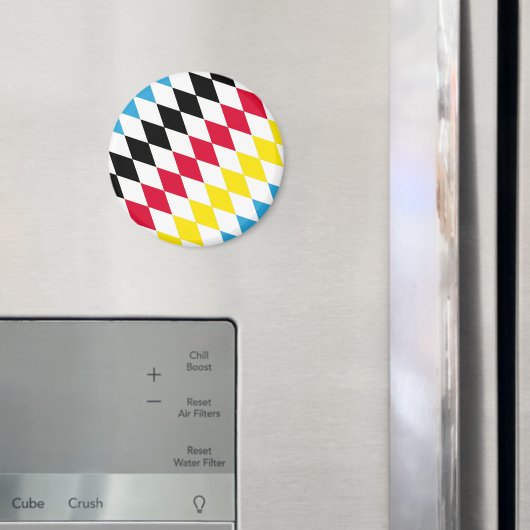 Aimant Noir rouge jaune Bavaria Motif Drapeau Diamant (In situ (réfrigérateur))