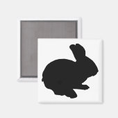 Aimant Noir Silhouette Lapin de Pâques (Recto/Verso)