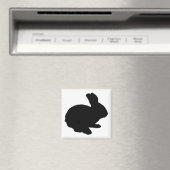 Aimant Noir Silhouette Lapin de Pâques (In Situ (Lave-vaisselle))