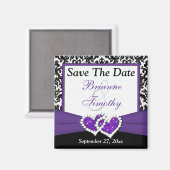 Aimant Noir, Violet, Blanc Damas Enregistrer L'Aimant Dat (Recto/Verso)