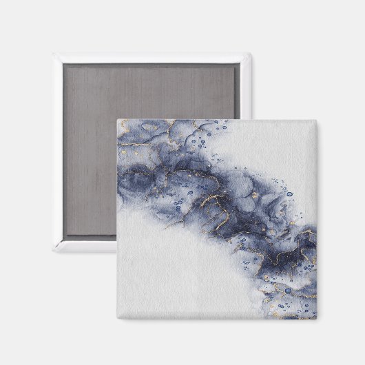 Aimant Noix d'encre bleu foncé et or (Recto/Verso)