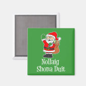 Aimant Nollaig Shona Duit Noël irlandais Père Noël (Recto/Verso)