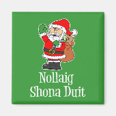 Aimant Nollaig Shona Duit Noël irlandais Père Noël (Devant)
