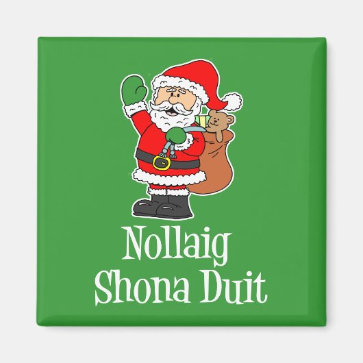 Aimant Nollaig Shona Duit Noël irlandais Père Noël (Devant)