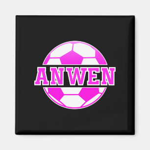 Aimant Nom Anwen Filles Football Jouent Football Sports F