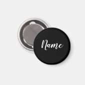 Aimant Nom blanc sur fond noir (Recto/Verso)