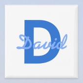 Aimant Nom bleu et monogramme