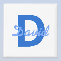 Nom bleu et monogramme