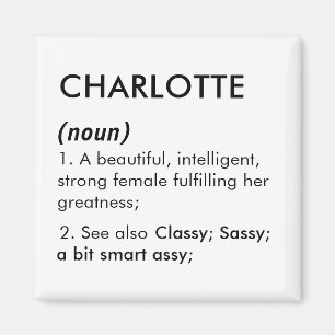 Aimant Nom Charlotte, Nom modifiable, Nom personnalisé