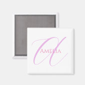 Aimant Nom Chic Monogramme Lettre initiale Calligraphie (Recto/Verso)