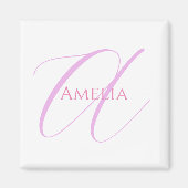 Aimant Nom Chic Monogramme Lettre initiale Calligraphie (Devant)