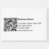 Aimant Nom commercial Noir Blanc QR Code Adresse Téléphon (Recto)