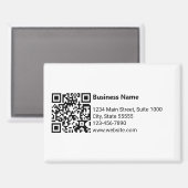 Aimant Nom commercial Noir Blanc QR Code Adresse Téléphon (Recto/Verso)