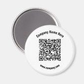 Aimant Nom commercial promotionnel blanc classique QR Cod (Recto/Verso)