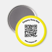 Aimant Nom commercial promotionnel Jaune Code QR (Recto/Verso)