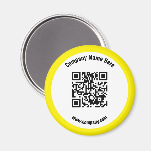 Aimant Nom commercial promotionnel Jaune Code QR (Recto/Verso)