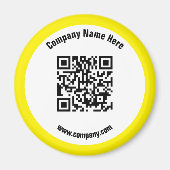 Aimant Nom commercial promotionnel Jaune Code QR (Devant)