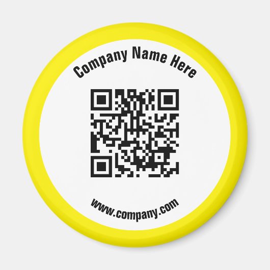 Aimant Nom commercial promotionnel Jaune Code QR (Devant)