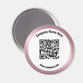 Aimant Nom commercial promotionnel or rose QR Code (Recto/Verso)