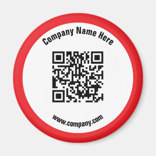 Aimant Nom commercial promotionnel rouge QR Code