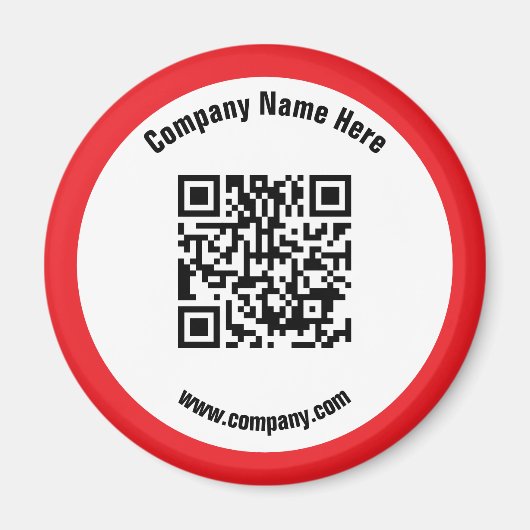 Aimant Nom commercial promotionnel rouge QR Code (Devant)